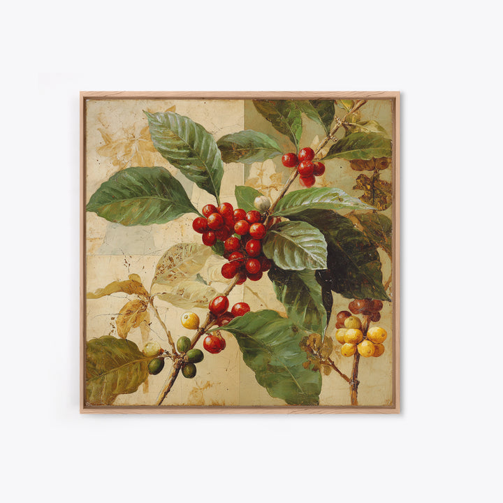 Coffee Farm Landscape Framed Canvas Print, Coffee Shop Art, Food Art, Cafe Decor, Fine Art, Cafe, Minimalist Decor, CSA-1x1-71