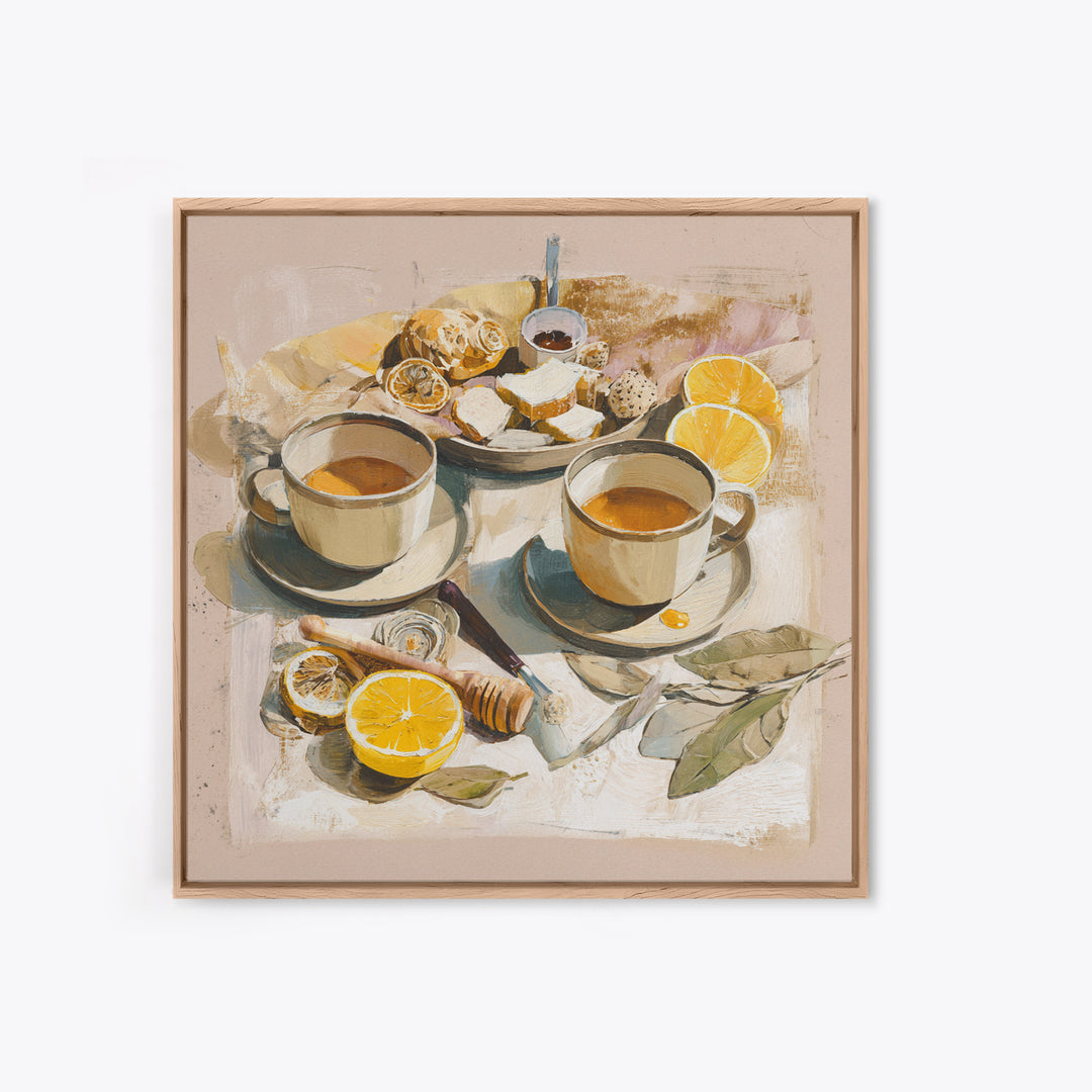 Two Cups Facing Each Other Canvas Print, Coffee Shop Art, Minimalist Decor, Cafe Decor, Fine Art, Cafe, Kitchen Wall Art, CSA-1x1-85