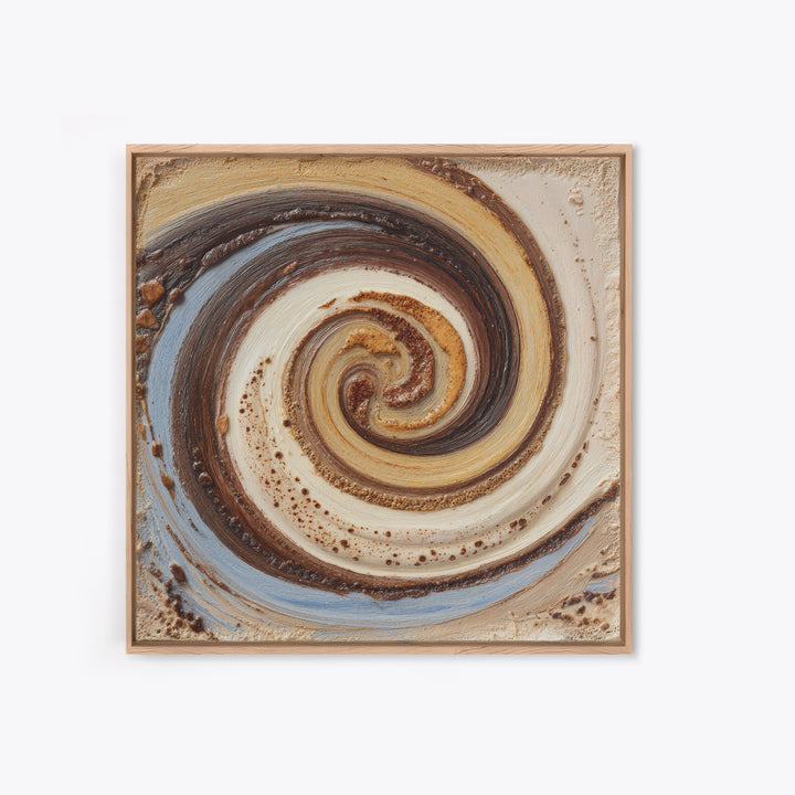 Abstract Brown and Cream Coffee Swirl Canvas Print, Coffee Shop Art, Statement Artwork, Cafe Decor, Abstract Art, Cafe, CSA-1x1-9