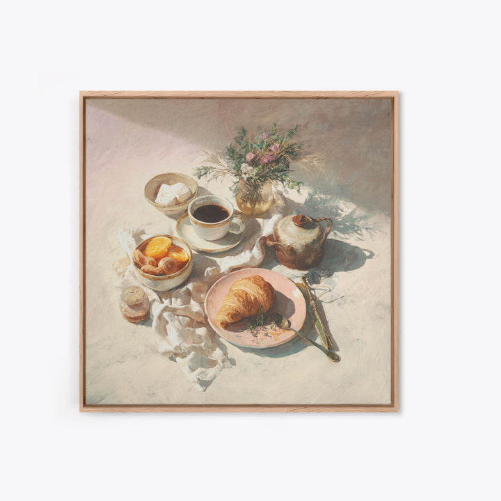 Sunlit Pastry and Coffee Arrangement Canvas Print, Coffee Shop Art, Room Decor, Cafe Decor, Fine Art, Cafe, Canvas Wall Art, CSA-1x1-91