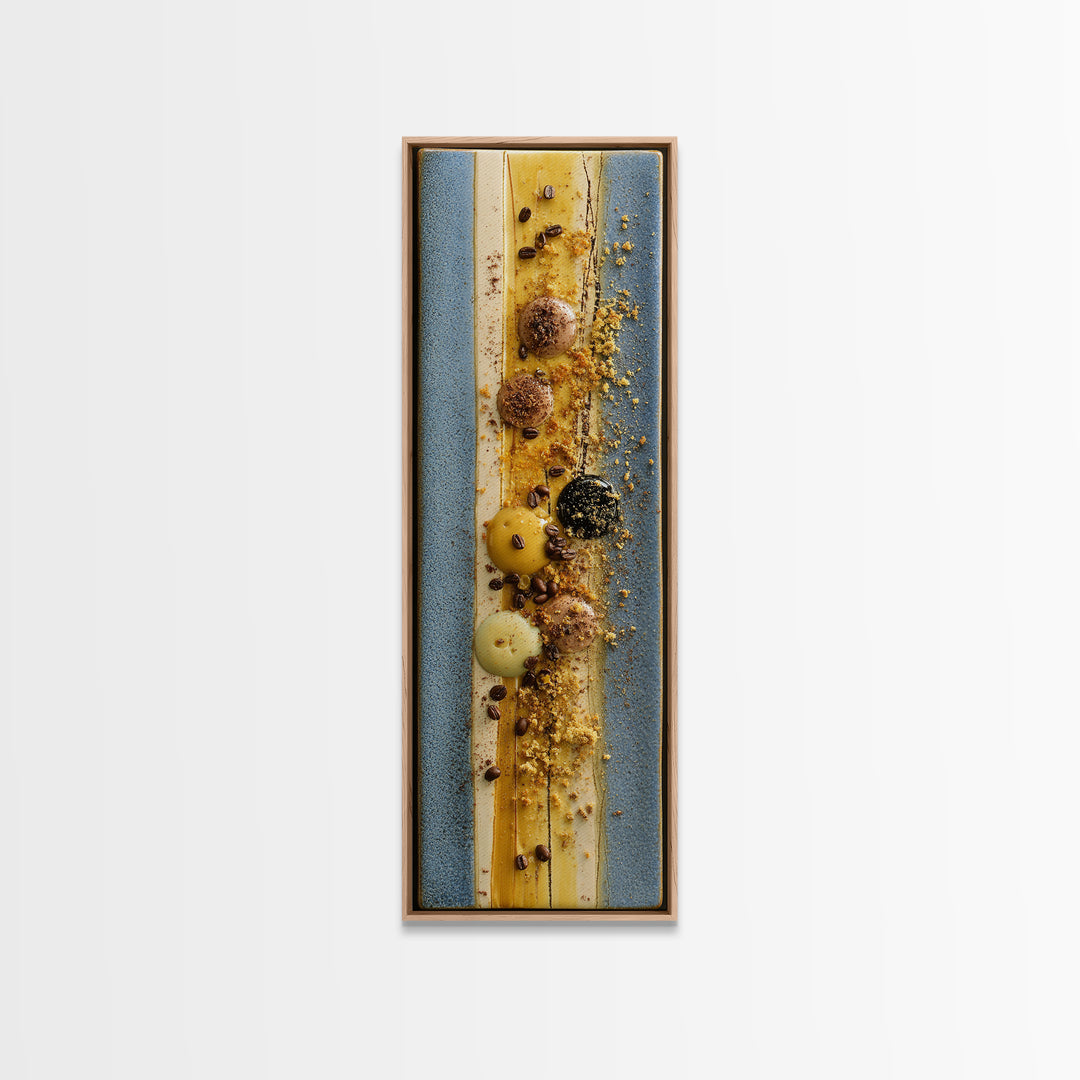 Roasted Beans Falling Through Dark Space Canvas Print, Coffee Shop Art, Dark Academia Decor, Cafe Decor, Fine Art, Cafe, CSA-1x3-56