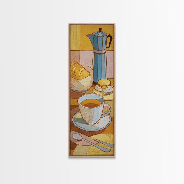 Minimal Line Art of a Cup and Canvas Print, Coffee Shop Art, Gothic Wall Art, Cafe Decor, Abstract Art, Cafe, Boho Decor, CSA-1x3-6