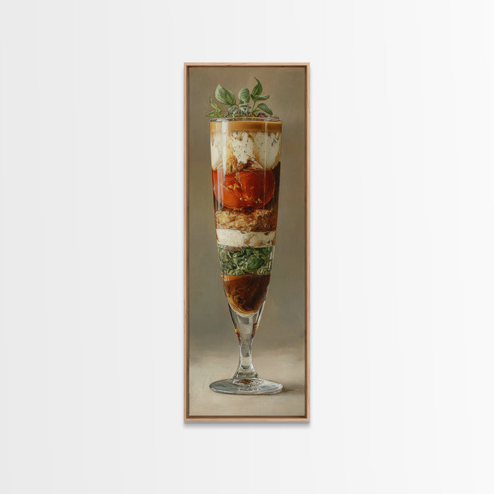 Iced Coffee Glass Framed Canvas Print, Coffee Shop Art, Gallery Decor, Cafe Decor, Fine Art, Cafe, Wall Art, Home Decor, CSA-1x3-71