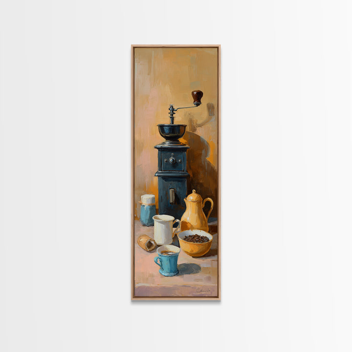 Coffee Grinder Antique Still Life Canvas Print, Coffee Shop Art, Bedroom Wall Art, Cafe Decor, Fine Art, Cafe, Modern Decor, CSA-1x3-72
