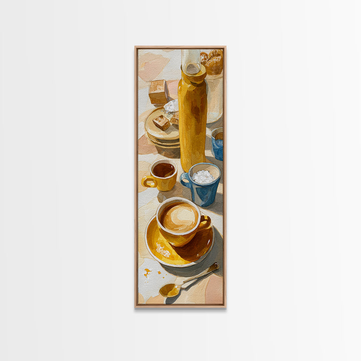 Minimal Line Art of a Cup and Canvas Print, Coffee Shop Art, Statement Artwork, Cafe Decor, Abstract Art, Cafe, Art Print, CSA-1x3-78