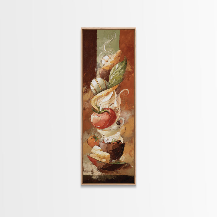 Abstract Brown and Cream Coffee Swirl Canvas Print, Coffee Shop Art, Printable Wall Art, Cafe Decor, Abstract Art, Cafe, CSA-1x3-93