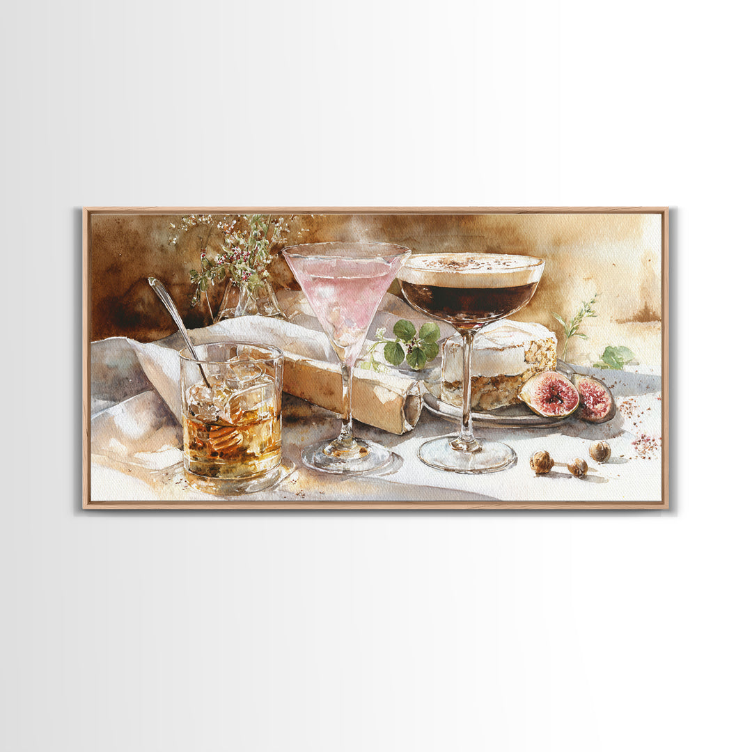 Espresso Martini Coffee Cocktail Still Life Framed Canvas Print, Coffee Shop Art, Printable, Cafe Decor, Fine Art, Cafe, CSA-2x1-13
