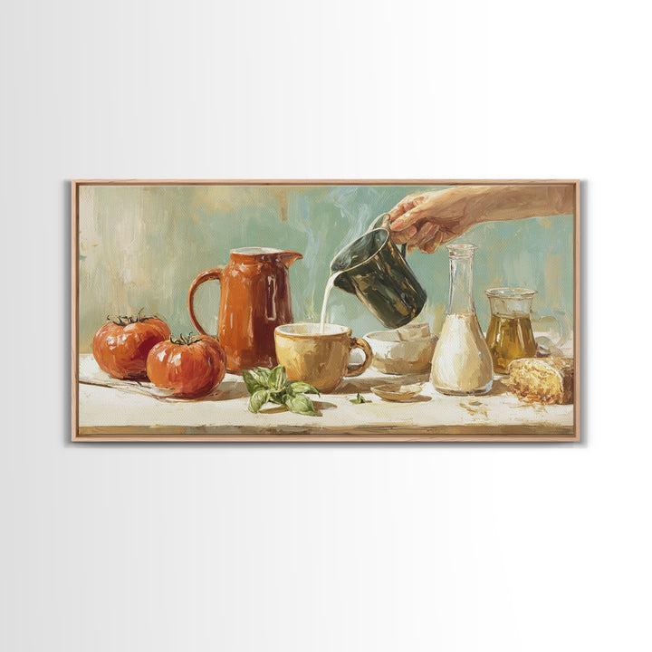 Barista Hands Pouring Milk into Espresso Canvas Print, Coffee Shop Art, Printable Wall Art, Cafe Decor, Fine Art, Cafe, CSA-2x1-17