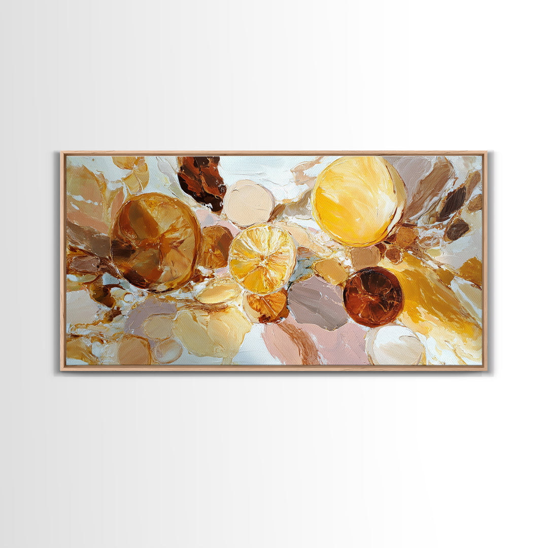 Abstract Brown and Cream Coffee Swirl Framed Canvas Print, Coffee Shop Art, Kitchen Decor, Cafe Decor, Abstract Art, Cafe, CSA-2x1-29