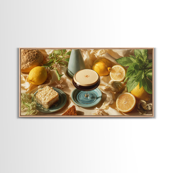 Espresso Martini Coffee Cocktail Still Life Framed Canvas Print, Coffee Shop Art, Printable, Cafe Decor, Fine Art, Cafe, CSA-2x1-37