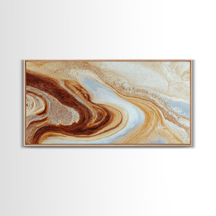 Abstract Brown and Cream Coffee Swirl Canvas Print, Coffee Shop Art, Kitchen Gift, Cafe Decor, Abstract Art, Cafe, Coffee Art, CSA-2x1-53