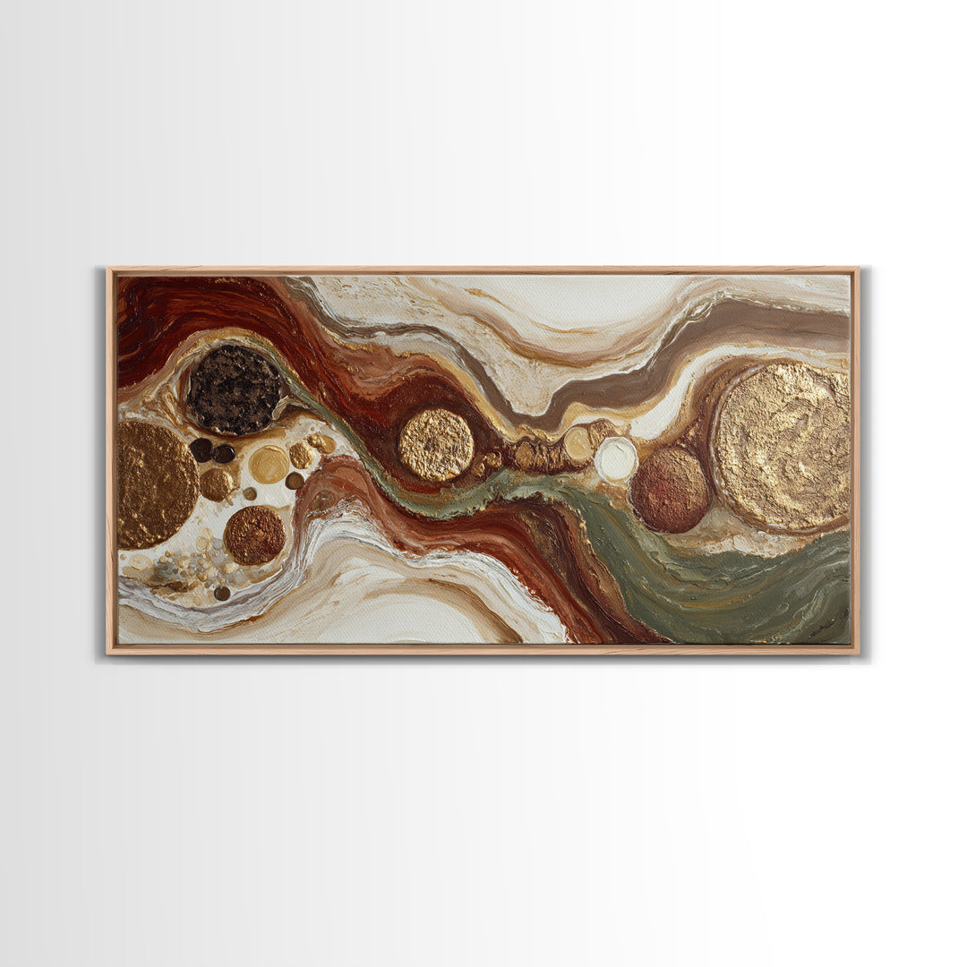 Abstract Brown and Cream Coffee Swirl Canvas Print, Coffee Shop Art, Kitchen Gift, Cafe Decor, Abstract Art, Cafe, Coffee Art, CSA-2x1-77