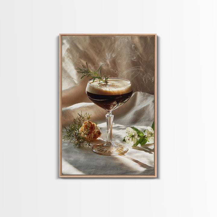 Espresso Martini Coffee Cocktail Still Life Framed Canvas Print, Coffee Shop Art, Canvas Wall Art, Cafe Decor, Fine Art, Cafe, CSA-2x3-1