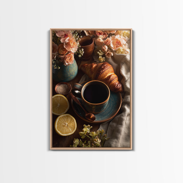 Moody Dark Roast Still Life Canvas Print, Coffee Shop Art, Gallery Decor, Cafe Decor, Fine Art, Cafe, Wall Art, Home Decor, CSA-2x3-16