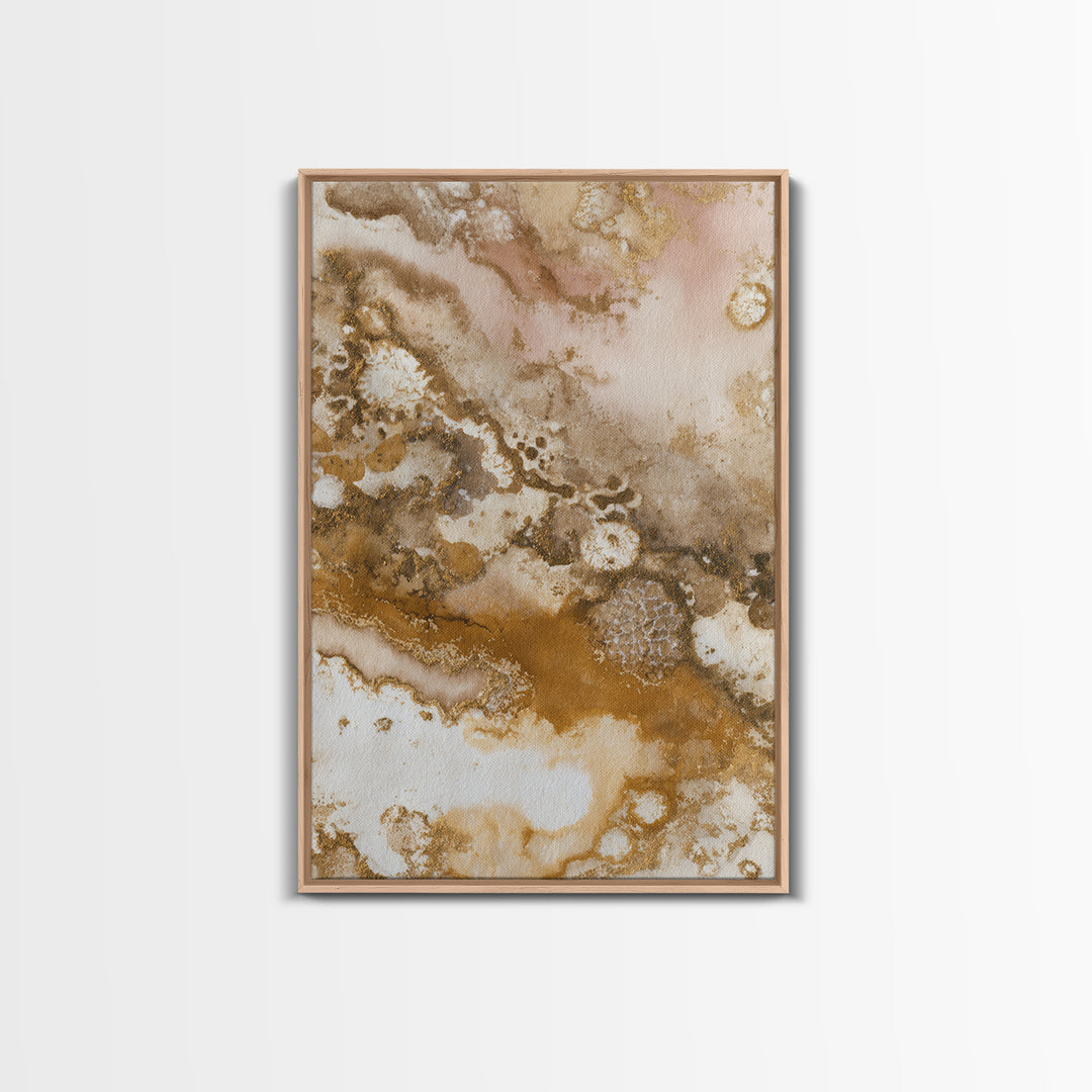 Abstract Brown and Cream Coffee Swirl Framed Canvas Print, Coffee Shop Art, Printable Art, Cafe Decor, Fine Art, Cafe, CSA-2x3-17