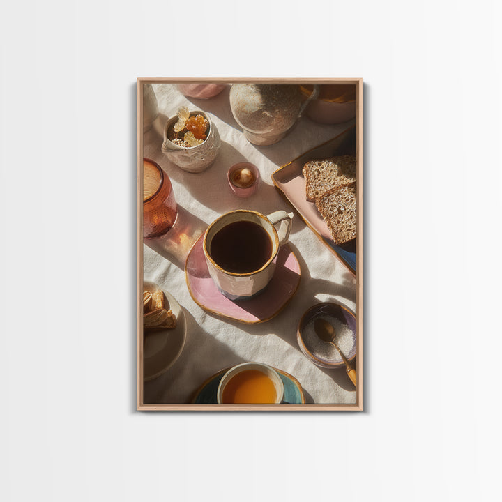 Mid Century Coffee Pot Canvas Print, Coffee Shop Art, Art Print, Cafe Decor, Cafe, Dark Academia Decor, Dopamine Decor, CSA-2x3-54