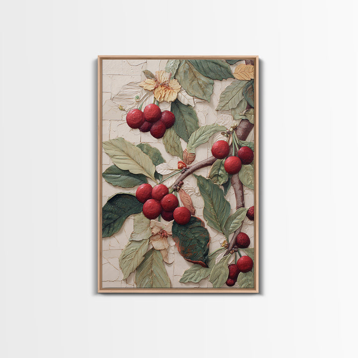 Coffee Farm Landscape Framed Canvas Print, Coffee Shop Art, Canvas Wall Art, Cafe Decor, Oil Painting, Cafe, Bedroom Wall Art, CSA-2x3-55