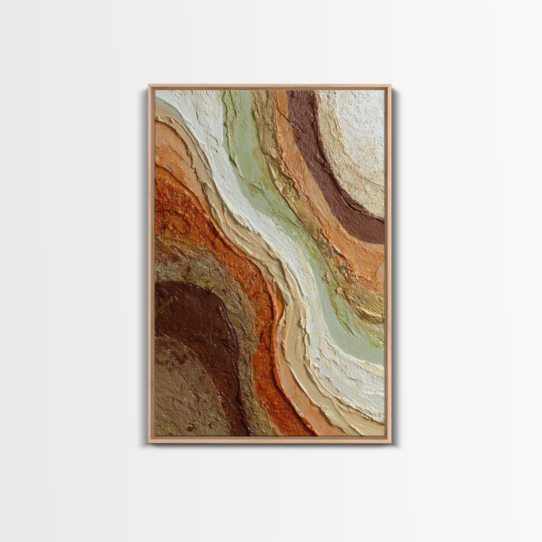 Abstract Brown and Cream Coffee Swirl Canvas Print, Coffee Shop Art, Dopamine Decor, Cafe Decor, Cafe, Coffee Wall Art, CSA-2x3-65