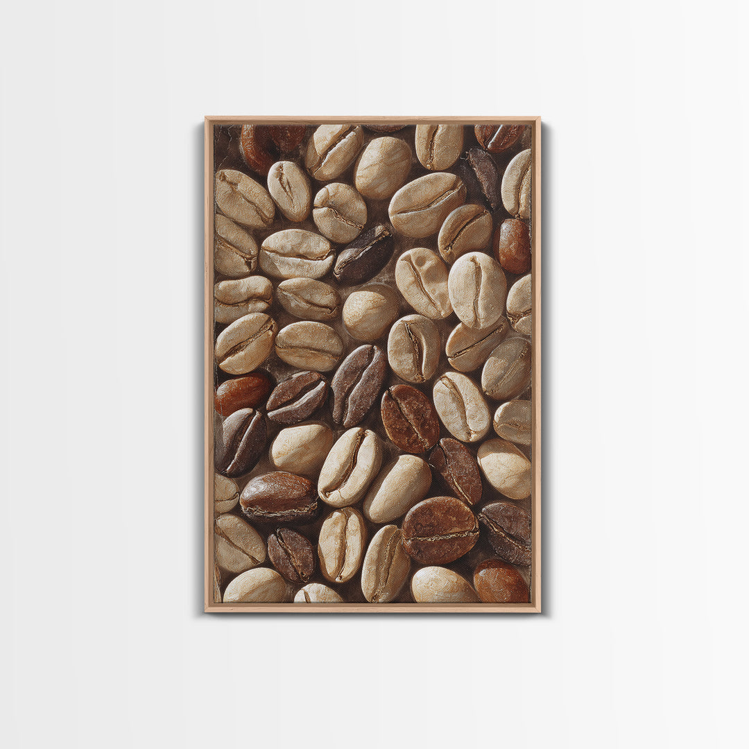 Coffee Bean Pattern Canvas Print, Coffee Shop Art, Dopamine Decor, Cafe Decor, Fine Art, Cafe, Coffee Wall Art, Gallery Decor, CSA-2x3-71
