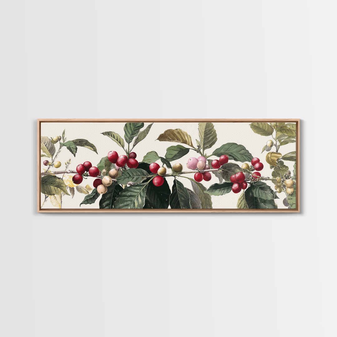 Coffee Farm Landscape Framed Canvas Print, Coffee Shop Art, Contemporary Art, Cafe Decor, Fine Art, Cafe, Printable Art, CSA-3x1-63