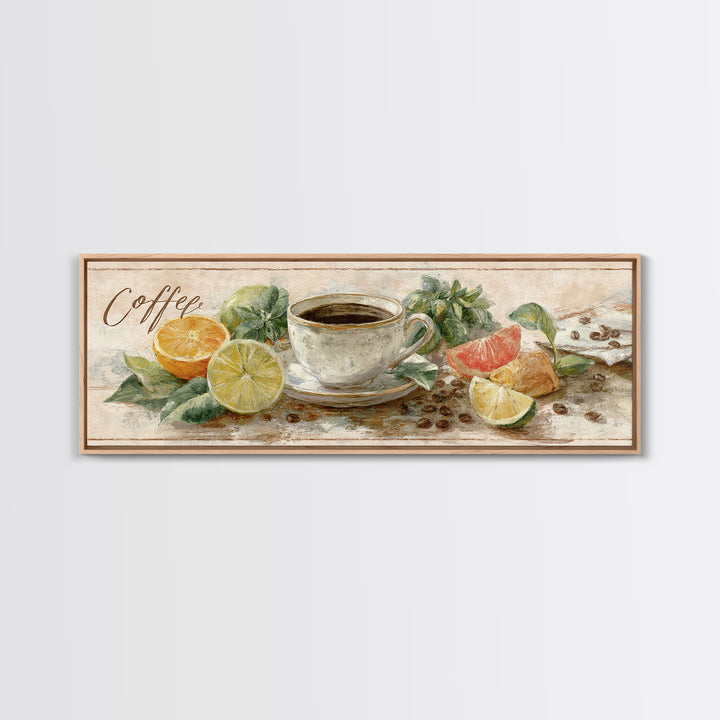 Retro Cafe Poster Coffee Cup Graphic Canvas Print, Coffee Shop Art, Digital Wall Art, Cafe Decor, Cafe, Bedroom Wall Art, CSA-3x1-95