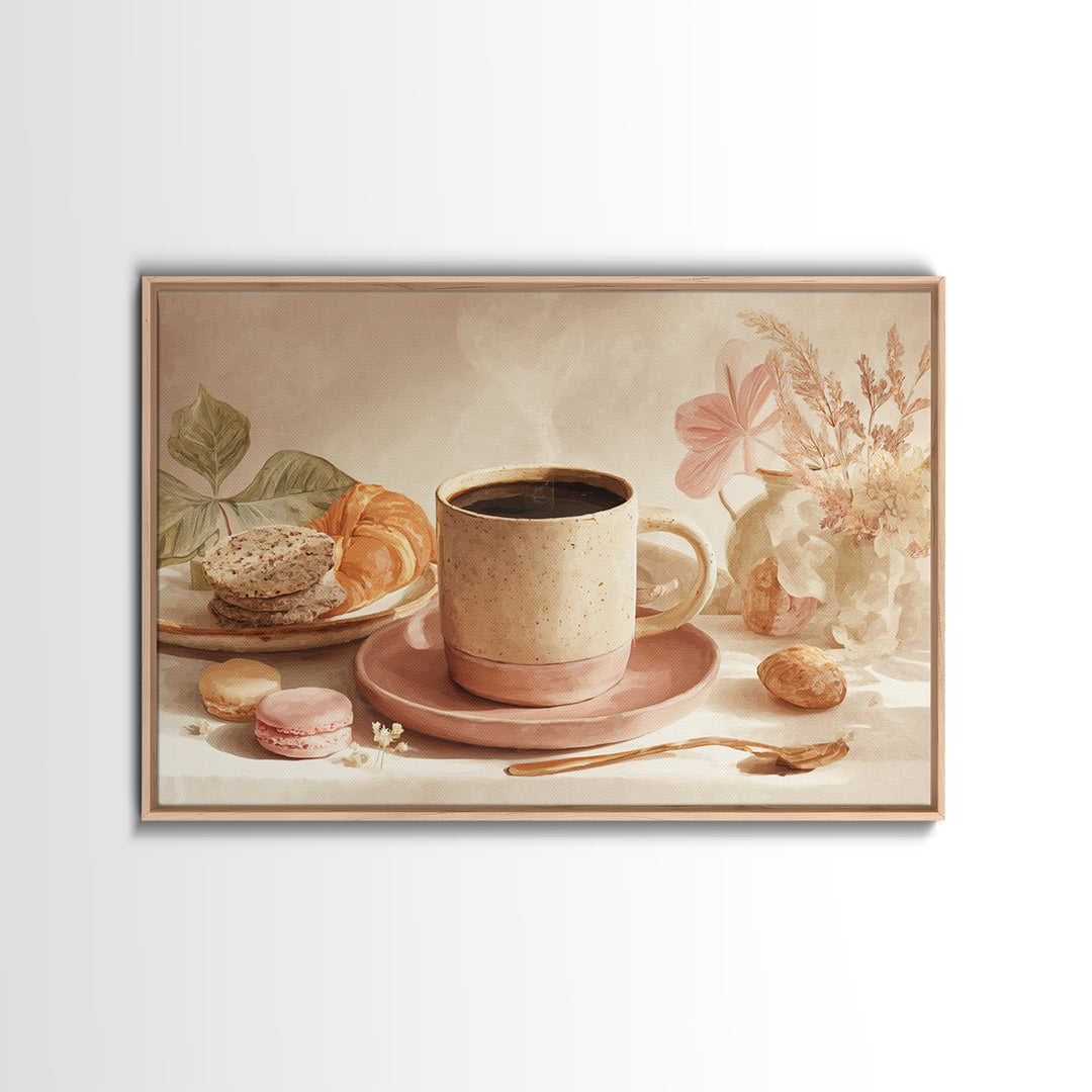Retro Cafe Poster Coffee Cup Graphic Canvas Print, Coffee Shop Art, Modern Decor, Cafe Decor, Fine Art, Cafe, Wall Decor, CSA-3x2-11