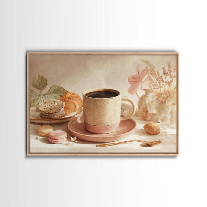 Retro Cafe Poster Coffee Cup Graphic Canvas Print, Coffee Shop Art, Modern Decor, Cafe Decor, Fine Art, Cafe, Wall Decor, CSA-3x2-11
