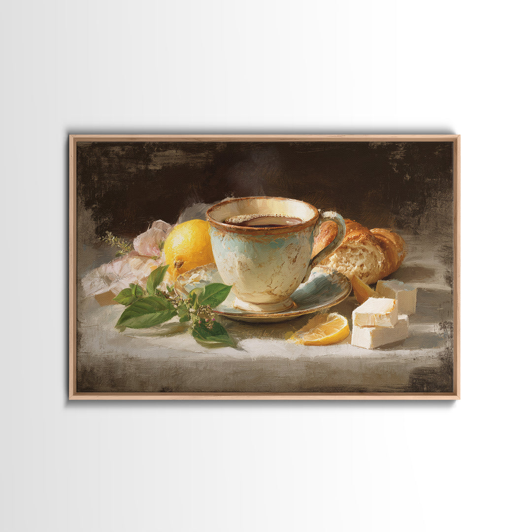 Retro Cafe Poster Coffee Cup Graphic Framed Canvas Print, Coffee Shop Art, Room Decor, Cafe Decor, Cafe, Canvas Wall Art, CSA-3x2-35