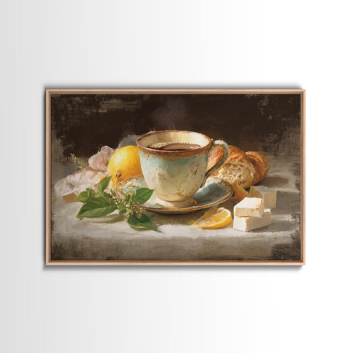 Retro Cafe Poster Coffee Cup Graphic Framed Canvas Print, Coffee Shop Art, Room Decor, Cafe Decor, Cafe, Canvas Wall Art, CSA-3x2-35