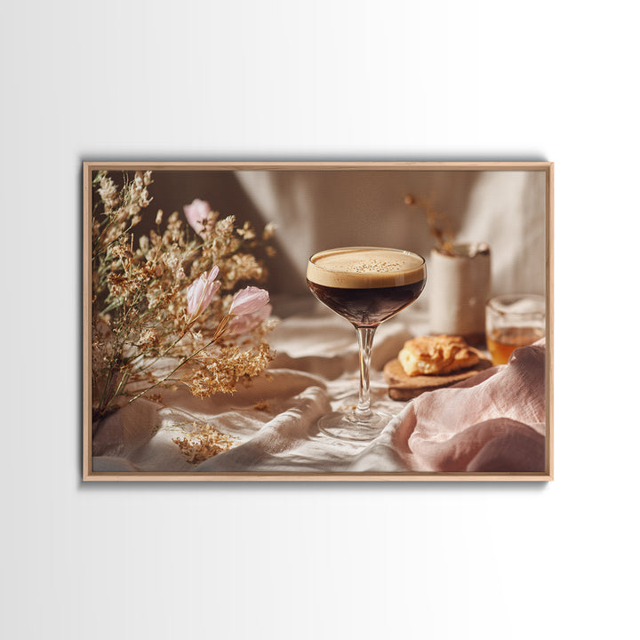 Espresso Martini Coffee Cocktail Still Life Framed Canvas Print, Coffee Shop Art, Gallery Decor, Cafe Decor, Fine Art, Cafe, CSA-3x2-45