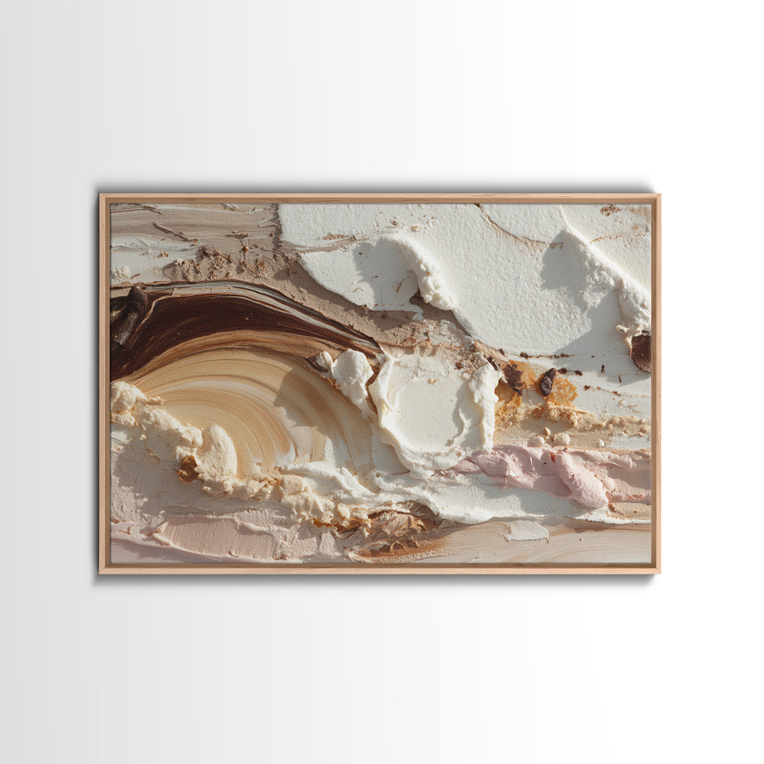Abstract Brown and Cream Coffee Swirl Canvas Print, Coffee Shop Art, Whimsical Art, Cafe Decor, Abstract Art, Cafe, CSA-3x2-61