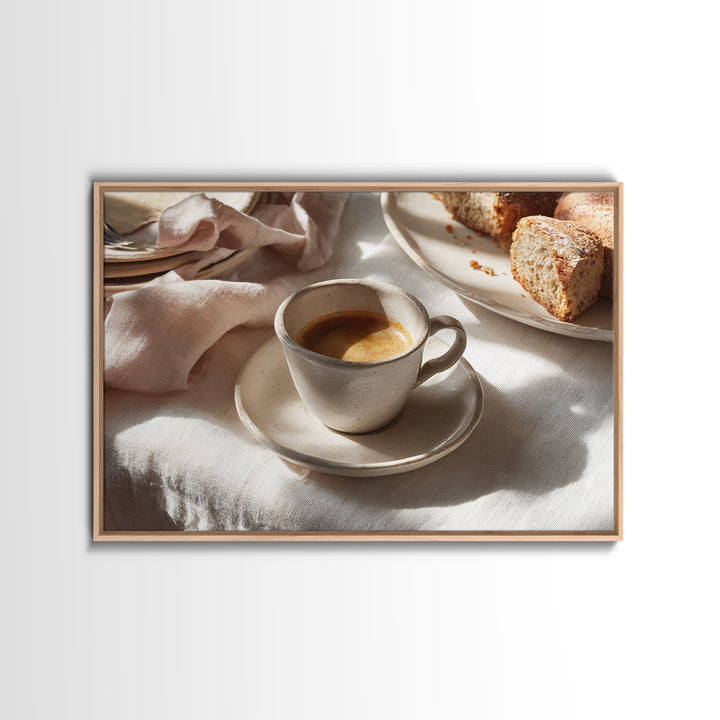 Minimal Line Art of a Cup and Framed Canvas Print, Coffee Shop Art, Bedroom Wall Art, Cafe Decor, Abstract Art, Cafe, CSA-3x2-70