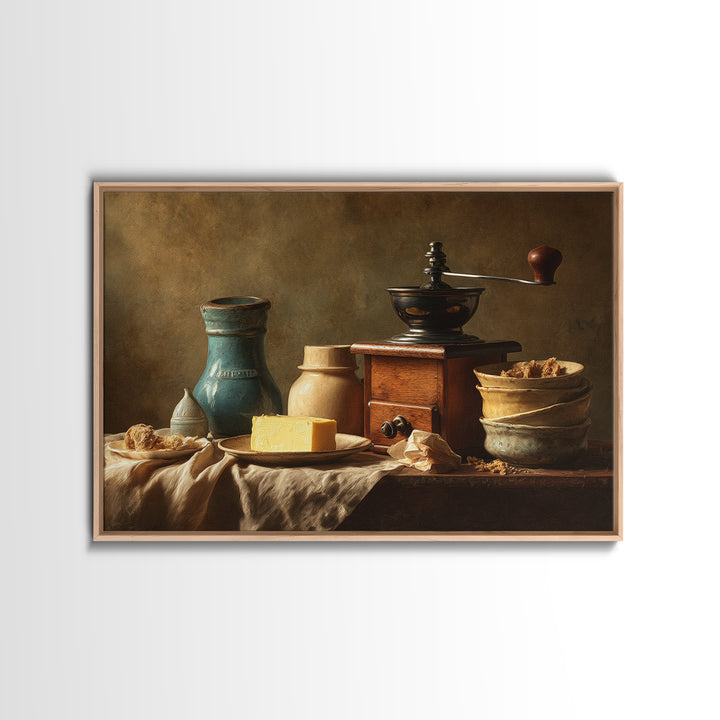 Coffee Grinder Antique Still Life Canvas Print, Coffee Shop Art, Coffee, Cafe Decor, Fine Art, Cafe, Living Room Decor, CSA-3x2-88