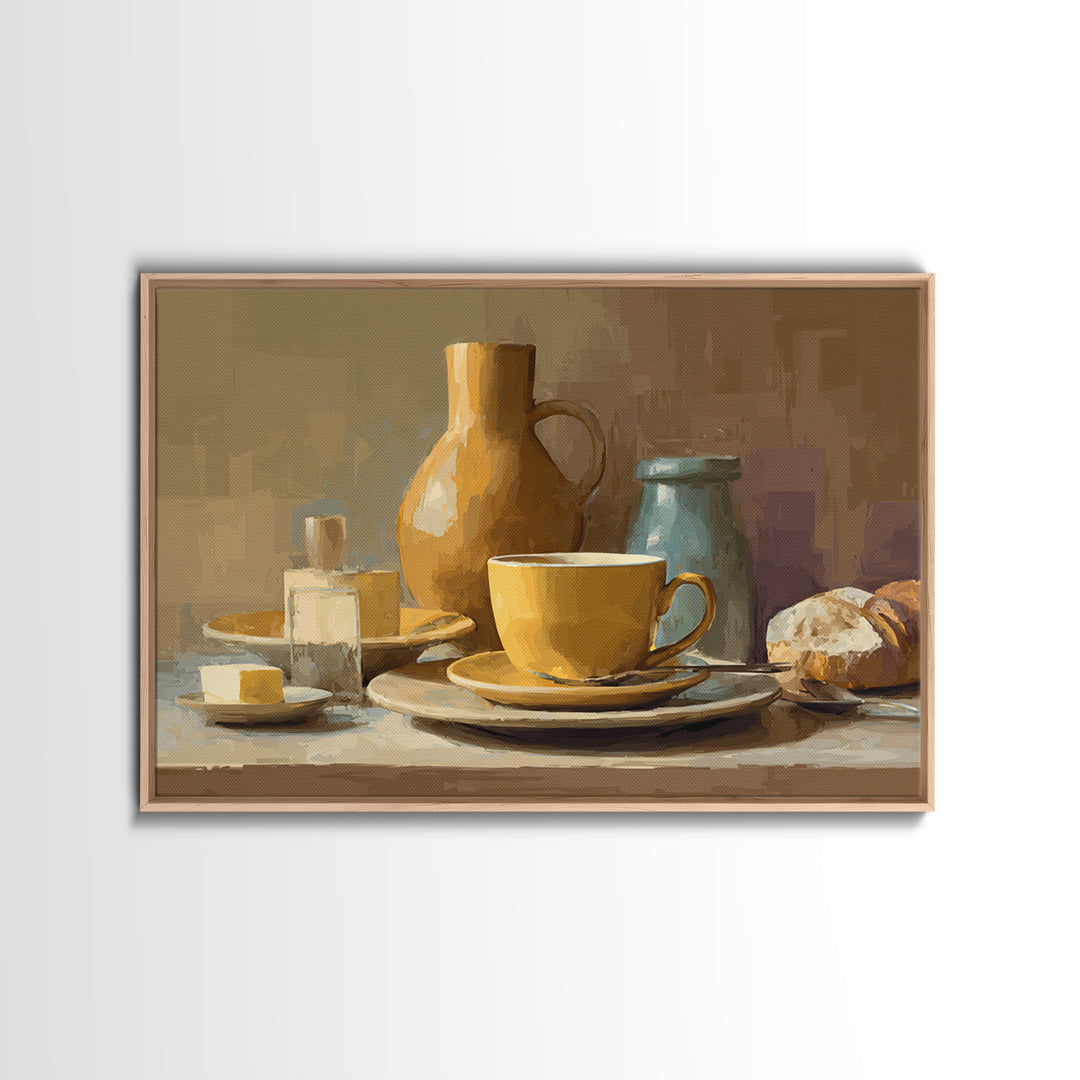 Minimal Line Art of a Cup and Canvas Print, Coffee Shop Art, Minimalist Wall Art, Cafe Decor, Fine Art, Cafe, Room Decor, CSA-3x2-94