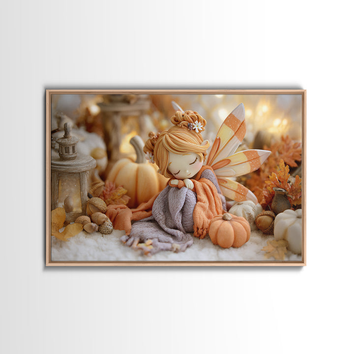 The Candy Corn Fairy, Cute Halloween Wall Art, Landscape Wall Art, Canvas Print, Halloween Kids Decor, Whimsical Wall Art, Horror Wall Art