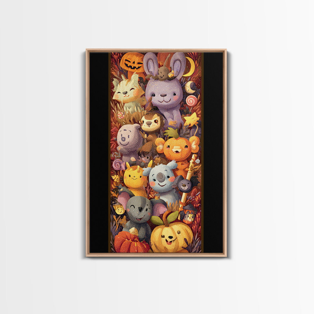 The Costume-Changing Wand, Plush Halloween Art, Vertical Wall Art, Canvas Print, Cute Halloween Wall Art