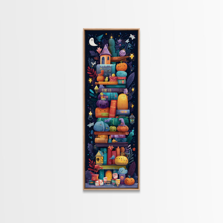 The Enchanted Costume Closet, Vector Halloween Art, Tall Narrow Wall Art, Framed Canvas Print, Cute Halloween Wall Art