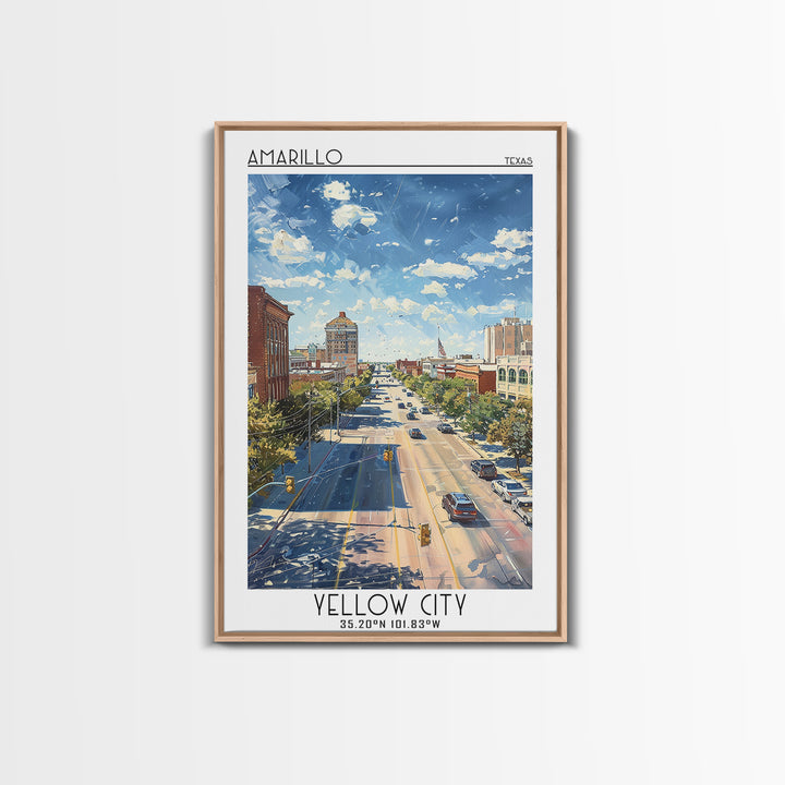 Amarillo Travel Poster, Framed Canvas Print, City Travel Poster, Travel Wall Art, Wall Art, Travel Prints, Home Decor, City Wall Art