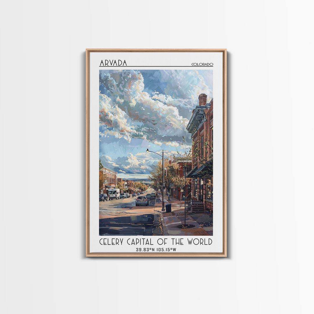 Arvada Travel Poster, Canvas Print, City Travel Poster, Travel Wall Art, Vintage Travel Art, Living Room Wall Art, City Illustration