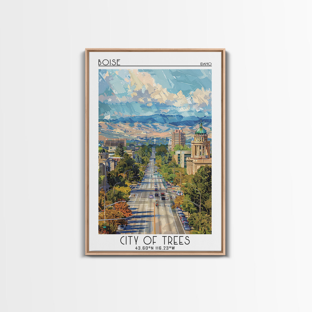 Boise Travel Poster, Canvas Print, Retro Wall Art, Travel Print, Gallery Wall Set, Art Print, Fine Art Print, Wall Art, Travel Decor