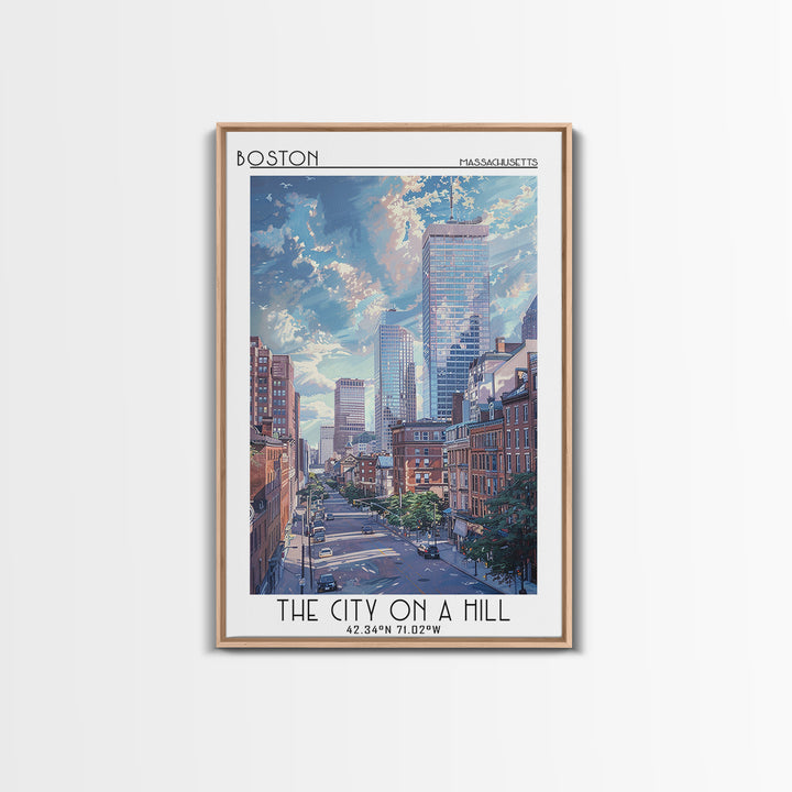 Boston Travel Poster, Canvas Print, Travel Wall Art, City Wall Art, Vintage Travel, Poster Art, City Travel Poster, Travel Art Print
