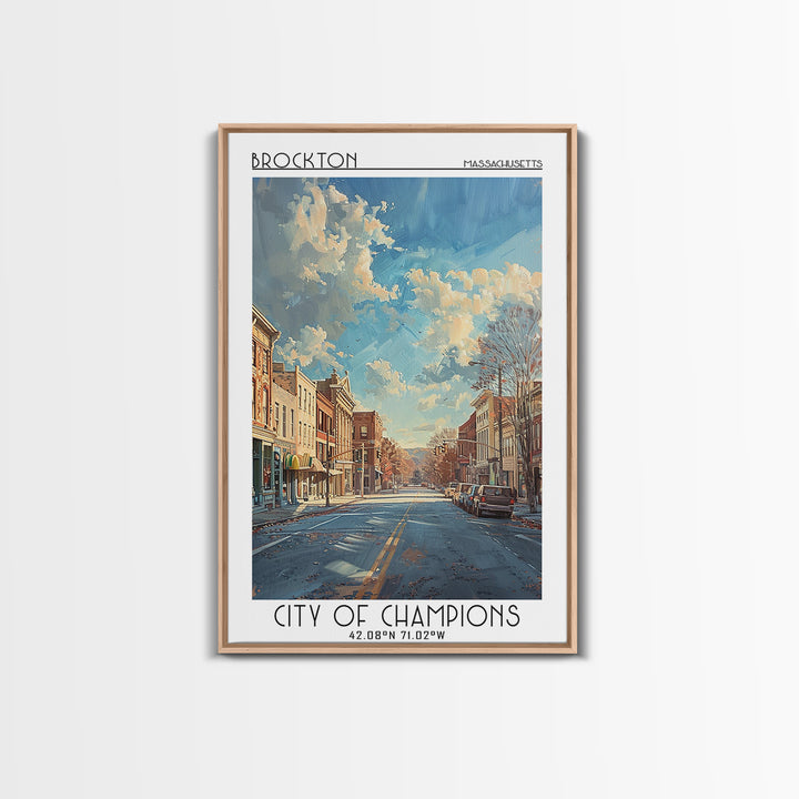 Brockton Travel Poster, Canvas Print, Poster Print, Travel Wall Art, Wanderlust Gift, Wall Art, Travel Posters, Mid Century Wall Art