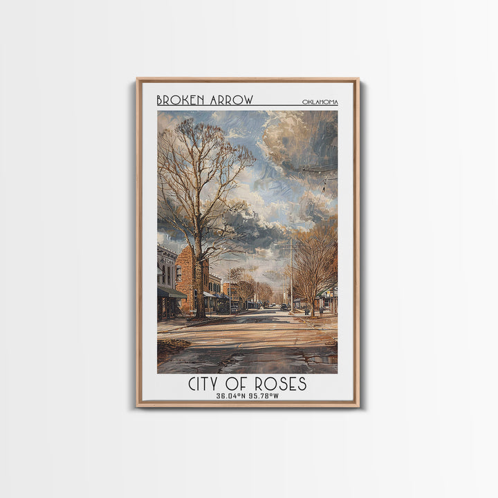 Broken Arrow Travel Poster, Framed Canvas Print, Travel Prints, Landscape Art, Modern Wall Decor, Travel Posters, City Travel Poster