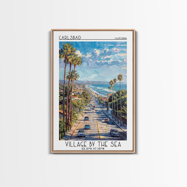 Carlsbad Travel Poster, Framed Canvas Print, Poster Print, Travel Wall Art, Mid Century Wall Art, Travel Print, Living Room Wall Art