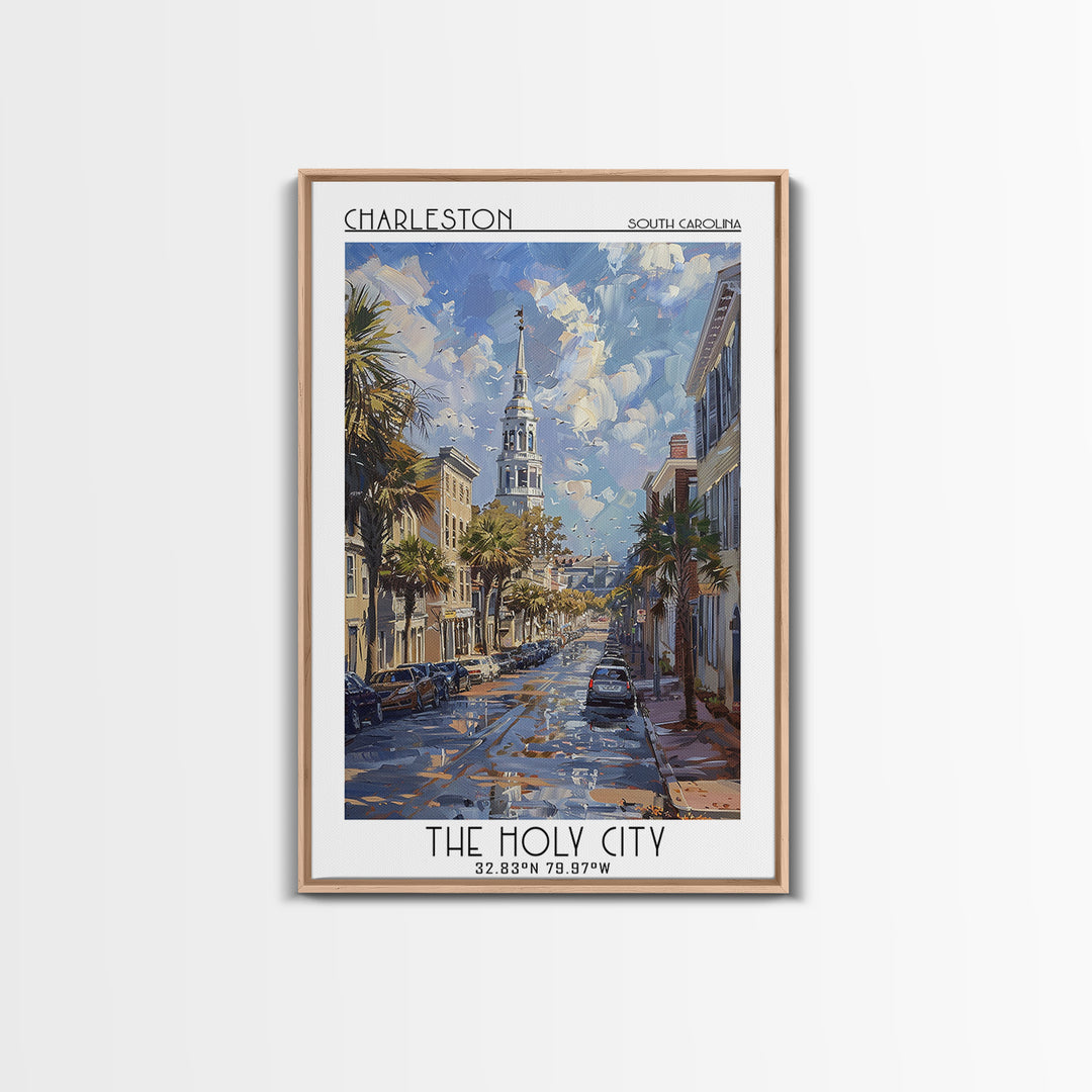 Charleston Travel Poster, Canvas Print, Travel Wall Art, City Wall Art, Living Room Wall Art, Gallery Wall Set, Vintage Travel Print