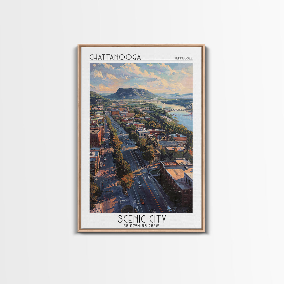 Chattanooga Travel Poster, Canvas Print, Poster Print, Travel Wall Art, Wall Art, Retro Wall Art, Wanderlust Gift, Minimalist Poster