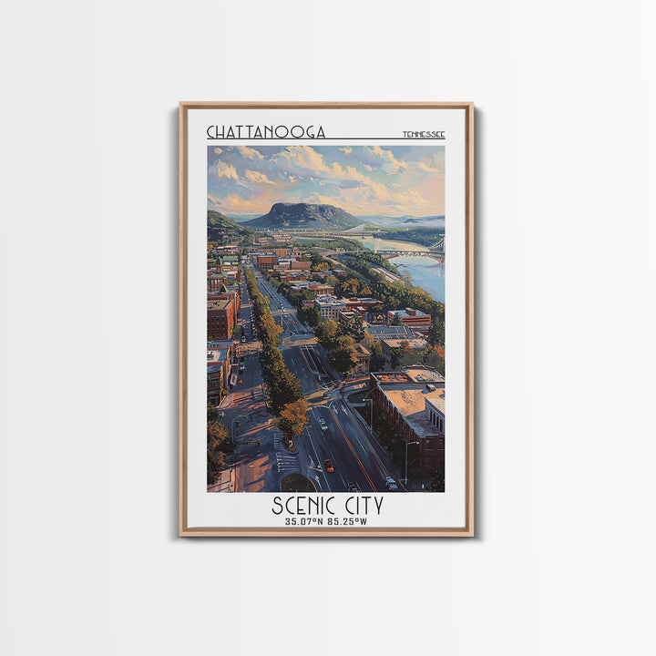 Chattanooga Travel Poster, Canvas Print, Poster Print, Travel Wall Art, Wall Art, Retro Wall Art, Wanderlust Gift, Minimalist Poster
