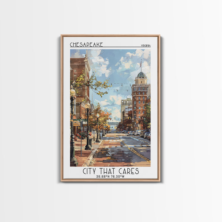 Chesapeake Travel Poster, Framed Canvas Print, Travel Art Print, Modern Wall Decor, Travel Posters, Home Office Decor, City Wall Art