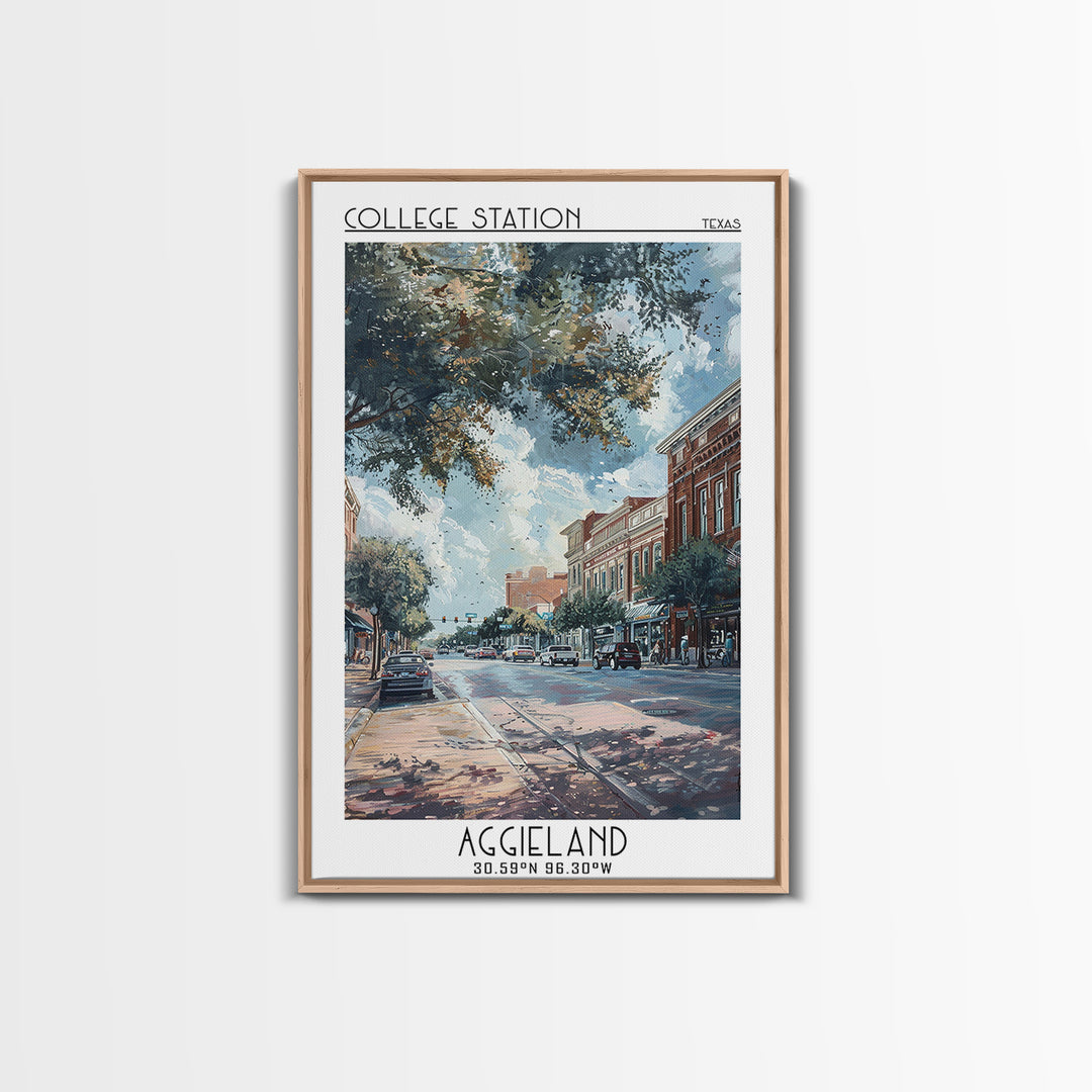 College Station Travel Poster, Canvas Print, Travel Wall Decor, Minimalist Poster, Retro Travel Poster, Poster Print, City Art Print
