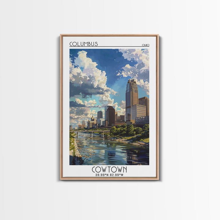 Columbus Ohio Travel Poster, Canvas Print, Travel Wall Art, City Wall Art, Vintage Travel Print, Retro Wall Art, Retro Travel Poster